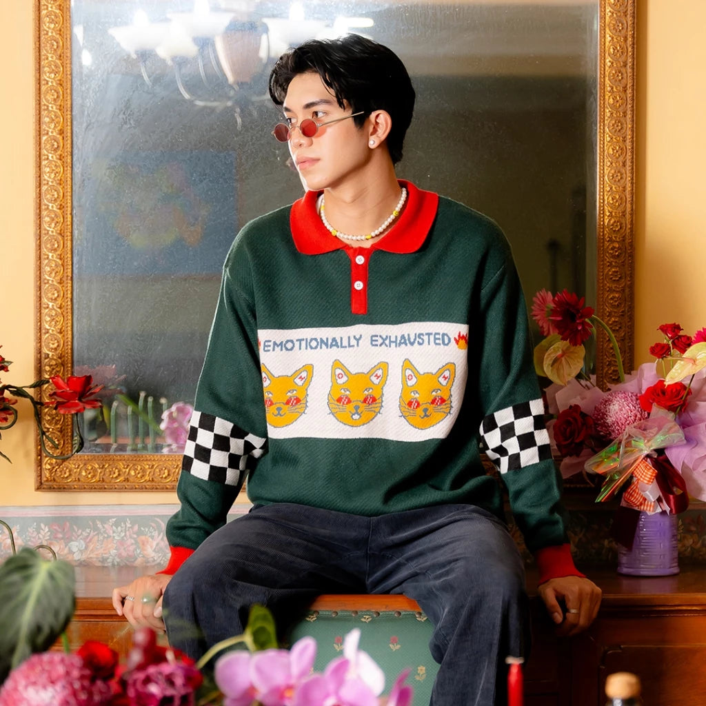 Emotionally Exhausted Knitted Sweater