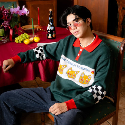 Emotionally Exhausted Knitted Sweater