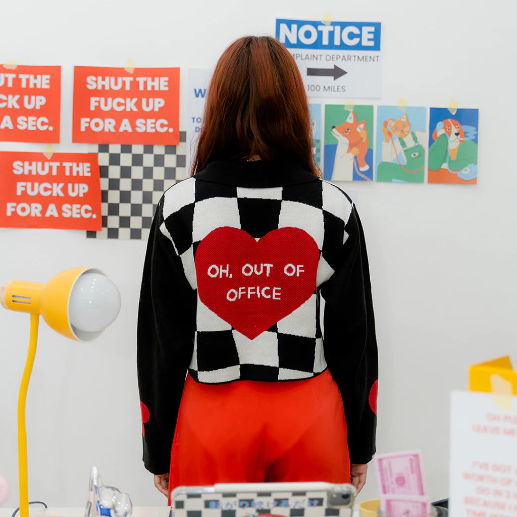 Out of Office Knitted Crop Shirt