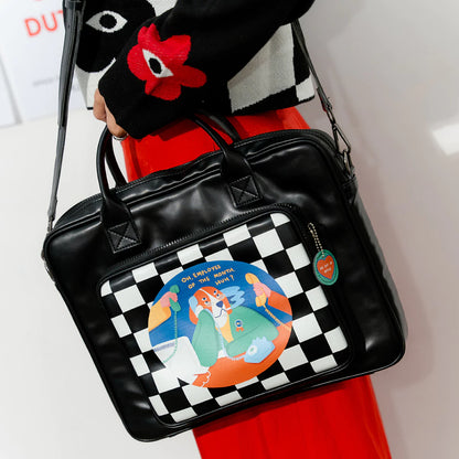 Bumped Up Leather Laptop Bag