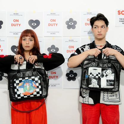 Bumped Up Leather Laptop Bag