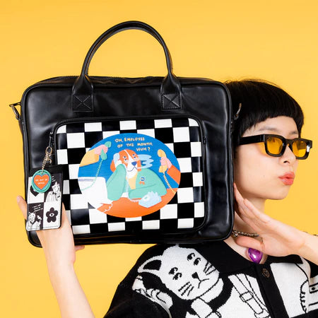 Bumped Up Leather Laptop Bag